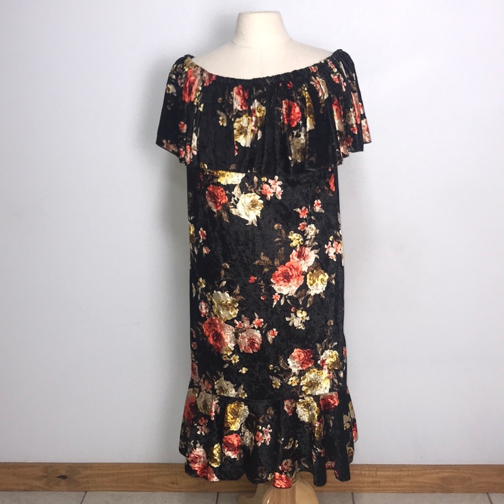 LAST CALL LuLaRoe CiCi flounce off shoulder velvet dress XL NFR holiday party
